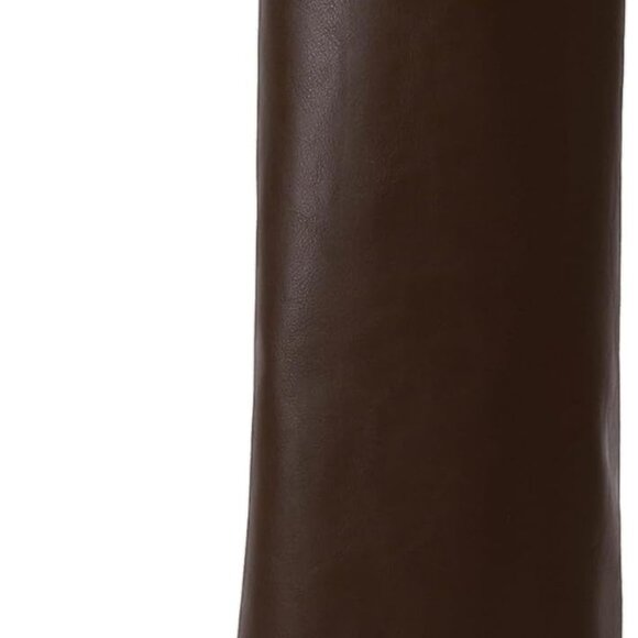 Women Knee High Boots Faux Leather Tall Zipper Pointed Toe Stiletto - Picture 1 of 9